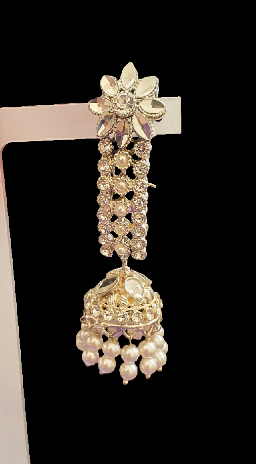 Long mirrored jhumka