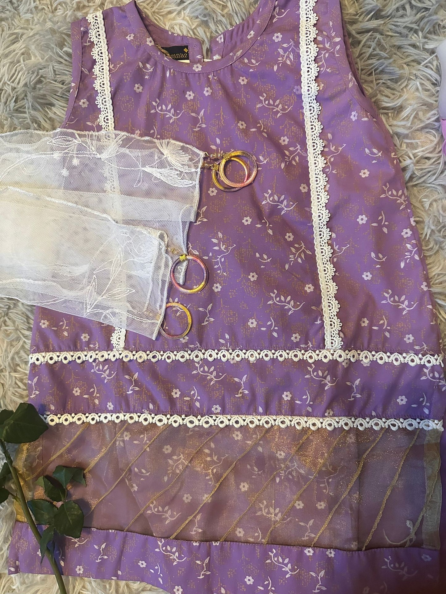 Zainab lilac 3 piece suit Girls