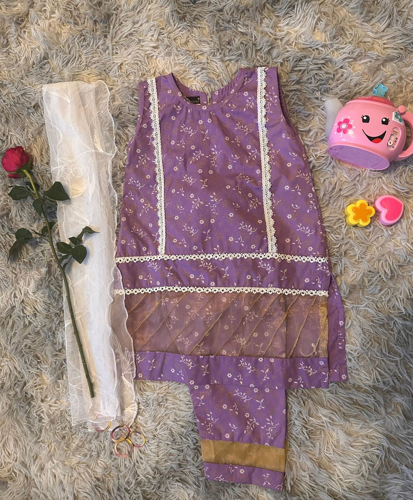 Zainab lilac 3 piece suit Girls