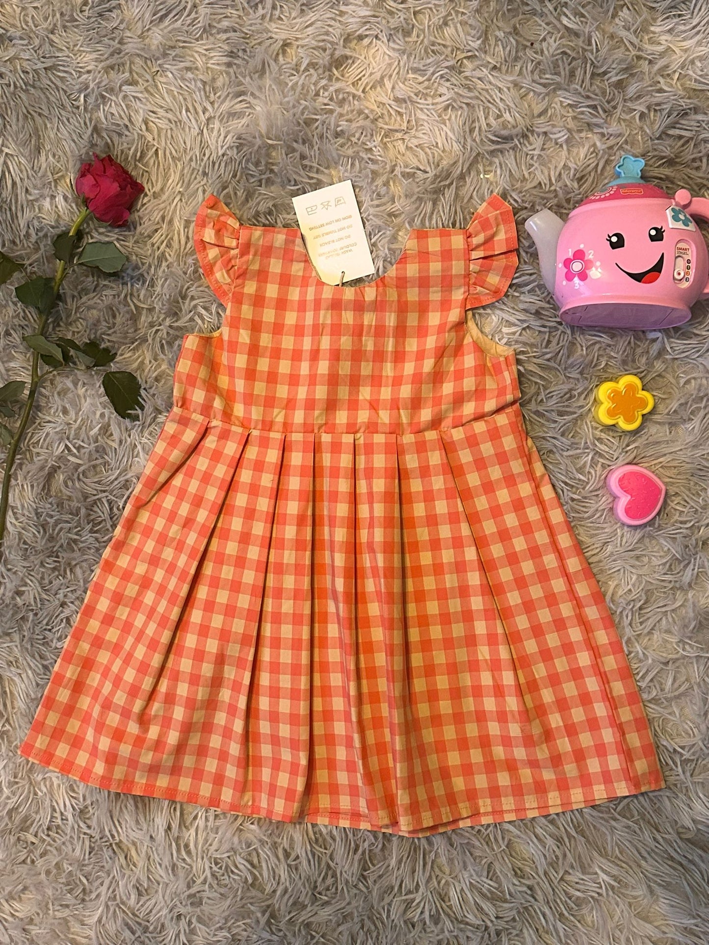 Hiba Peachy Orange Dress Girls