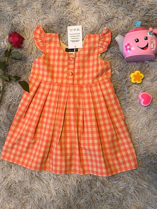 Hiba Peachy Orange Dress Girls