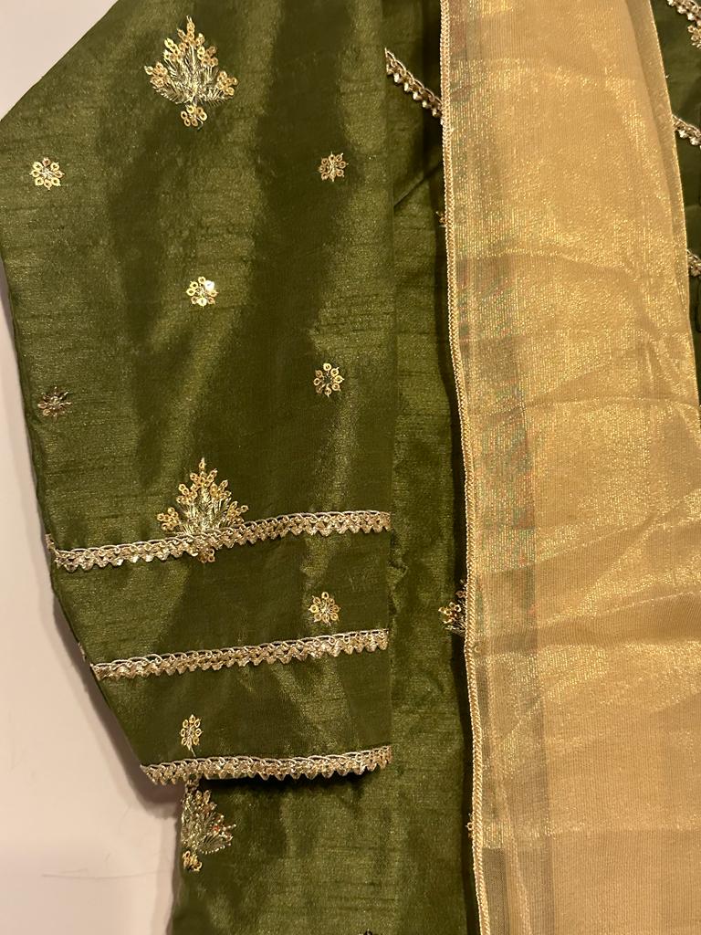 Inayah Green Gold Sharara Set