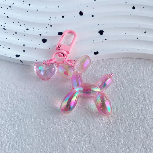 Cute Acrylic Cartoon Balloon Dog Keychains for Women Y2k Bag Pendant Couple Car Key Chains Jewelry Gift Decoration Accessories